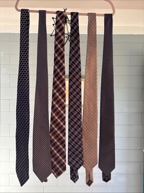 Men's Classic Patterned Neckties- Blues and Purples set of 6
